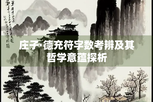 庄子·德充符字数考辨及其哲学意蕴探析