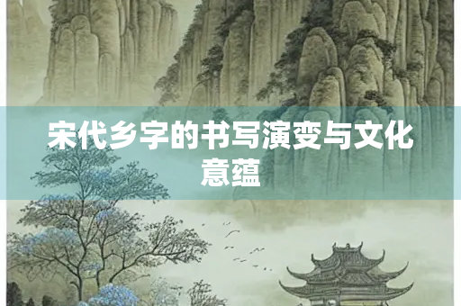 宋代乡字的书写演变与文化意蕴