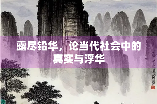 露尽铅华，论当代社会中的真实与浮华