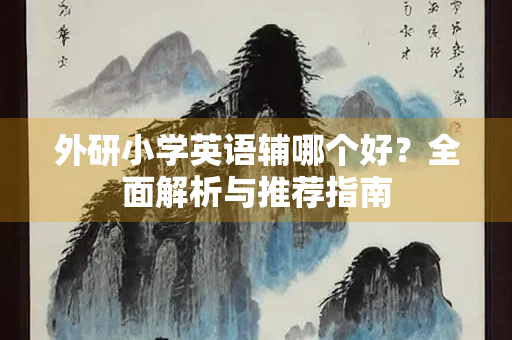 外研小学英语辅哪个好？全面解析与推荐指南
