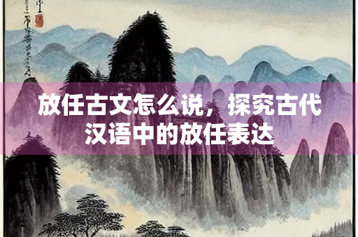 放任古文怎么说，探究古代汉语中的放任表达