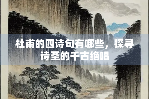 杜甫的四诗句有哪些，探寻诗圣的千古绝唱