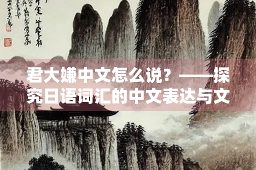 君大嫌中文怎么说？——探究日语词汇的中文表达与文化差异