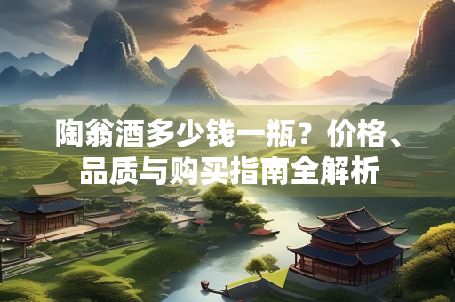 陶翁酒多少钱一瓶？价格、品质与购买指南全解析