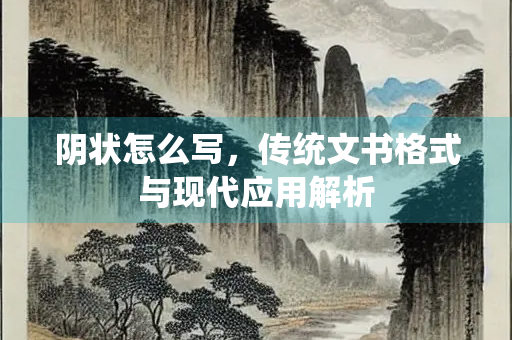 阴状怎么写，传统文书格式与现代应用解析