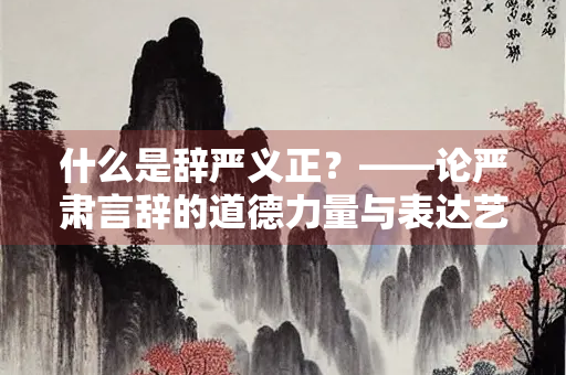 什么是辞严义正？——论严肃言辞的道德力量与表达艺术