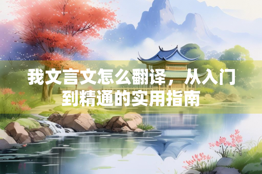 我文言文怎么翻译，从入门到精通的实用指南