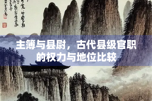 主簿与县尉，古代县级官职的权力与地位比较