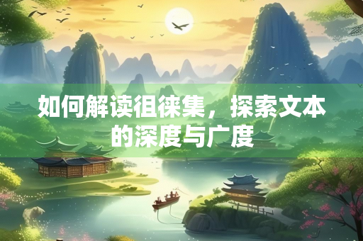 如何解读徂徕集，探索文本的深度与广度
