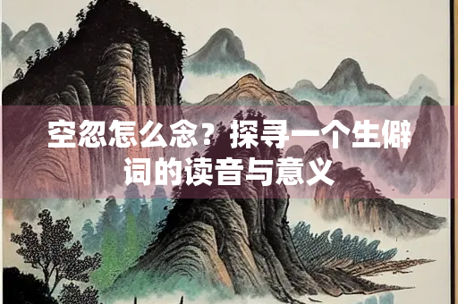 空忽怎么念？探寻一个生僻词的读音与意义