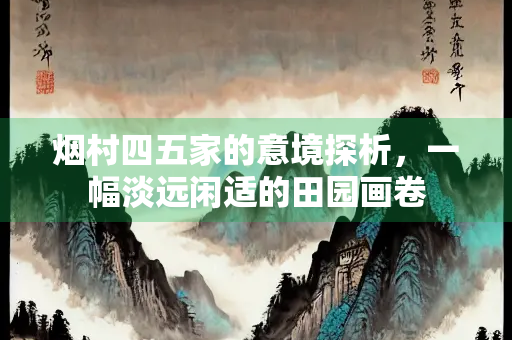 烟村四五家的意境探析，一幅淡远闲适的田园画卷