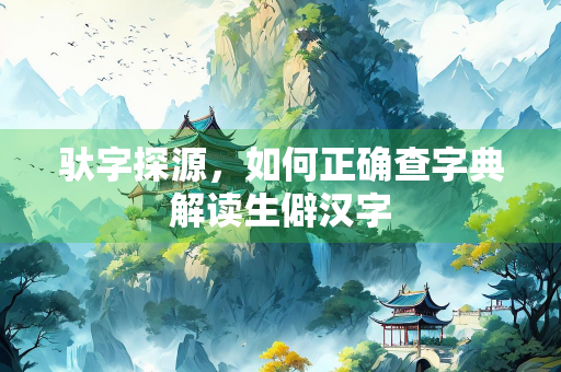 驮字探源，如何正确查字典解读生僻汉字