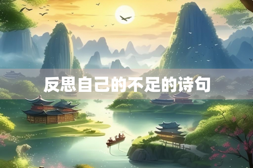 反思自己的不足的诗句