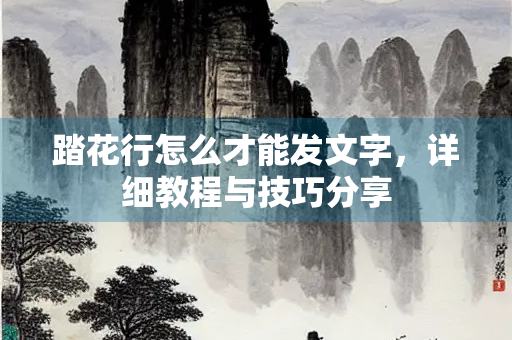 踏花行怎么才能发文字，详细教程与技巧分享