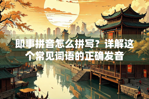 即事拼音怎么拼写？详解这个常见词语的正确发音