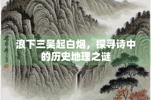 浪下三吴起白烟，探寻诗中的历史地理之谜