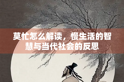 莫忙怎么解读，慢生活的智慧与当代社会的反思