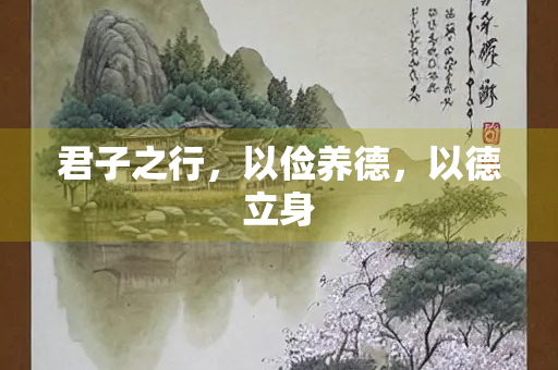 君子之行，以俭养德，以德立身