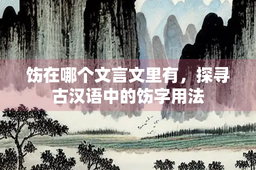 饬在哪个文言文里有，探寻古汉语中的饬字用法