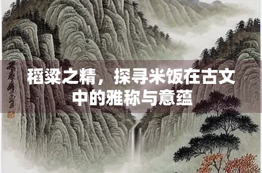 稻粱之精，探寻米饭在古文中的雅称与意蕴
