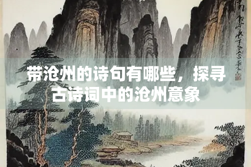 带沧州的诗句有哪些，探寻古诗词中的沧州意象