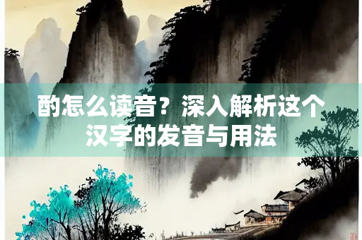 酌怎么读音？深入解析这个汉字的发音与用法