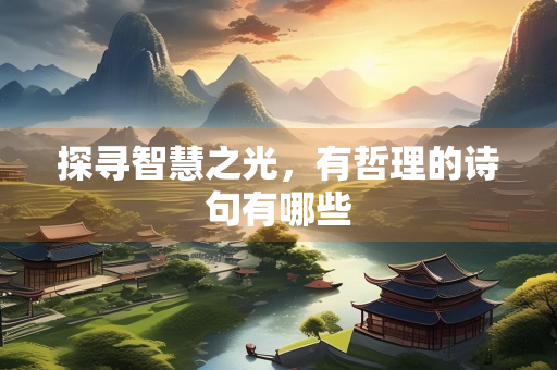 探寻智慧之光，有哲理的诗句有哪些