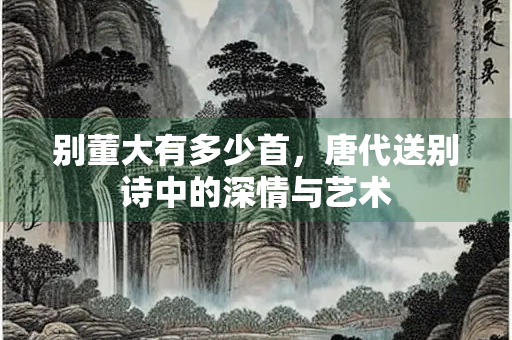 别董大有多少首，唐代送别诗中的深情与艺术
