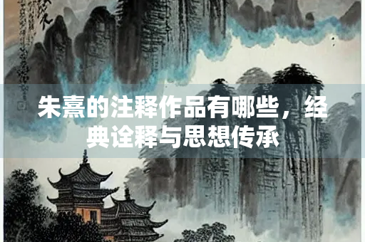 朱熹的注释作品有哪些，经典诠释与思想传承