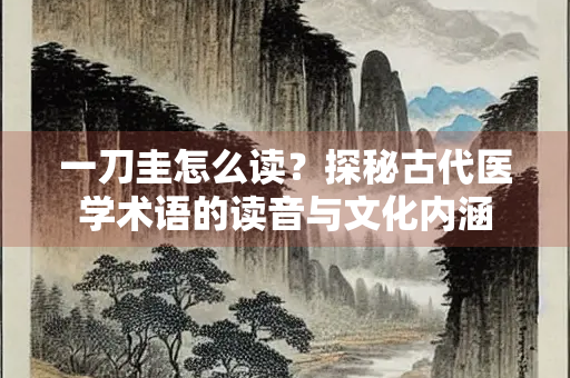 一刀圭怎么读？探秘古代医学术语的读音与文化内涵