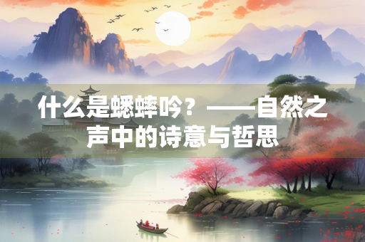 什么是蟋蟀吟？——自然之声中的诗意与哲思