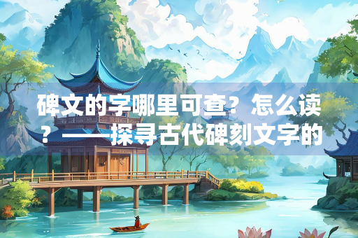 碑文的字哪里可查？怎么读？——探寻古代碑刻文字的解读方法