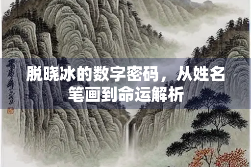 脱晓冰的数字密码，从姓名笔画到命运解析