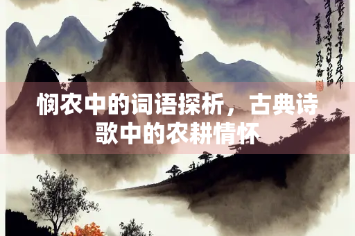 悯农中的词语探析，古典诗歌中的农耕情怀