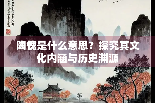 陶愧是什么意思？探究其文化内涵与历史渊源