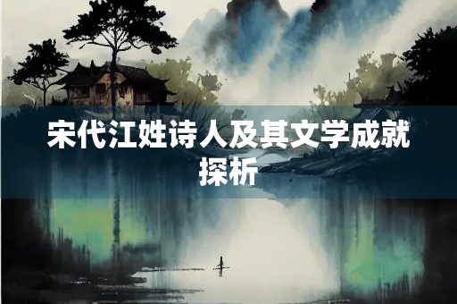 宋代江姓诗人及其文学成就探析