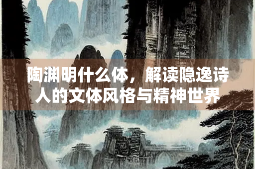 陶渊明什么体，解读隐逸诗人的文体风格与精神世界