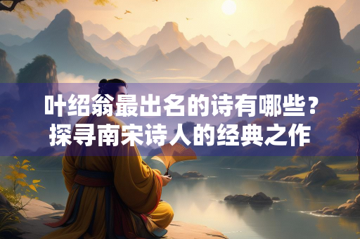 叶绍翁最出名的诗有哪些？探寻南宋诗人的经典之作
