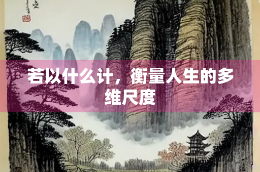 若以什么计，衡量人生的多维尺度