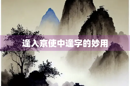逢入京使中逢字的妙用