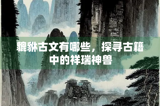 貔貅古文有哪些，探寻古籍中的祥瑞神兽