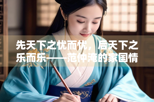 先天下之忧而忧，后天下之乐而乐——范仲淹的家国情怀与当代启示