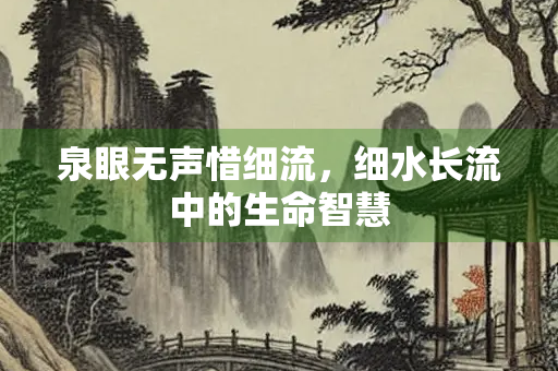 泉眼无声惜细流，细水长流中的生命智慧