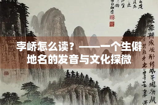 孛峤怎么读？——一个生僻地名的发音与文化探微