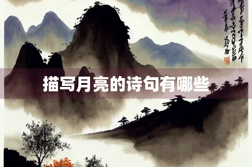 描写月亮的诗句有哪些