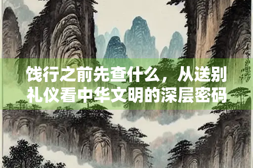 饯行之前先查什么，从送别礼仪看中华文明的深层密码