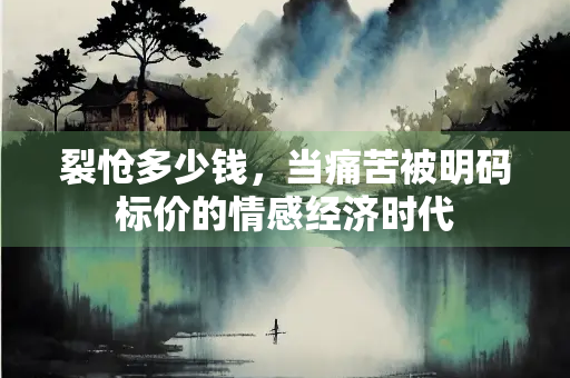 裂怆多少钱，当痛苦被明码标价的情感经济时代