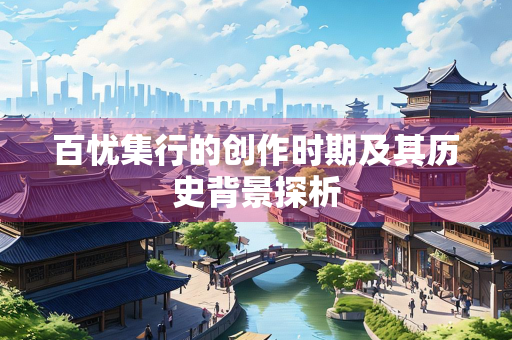 百忧集行的创作时期及其历史背景探析